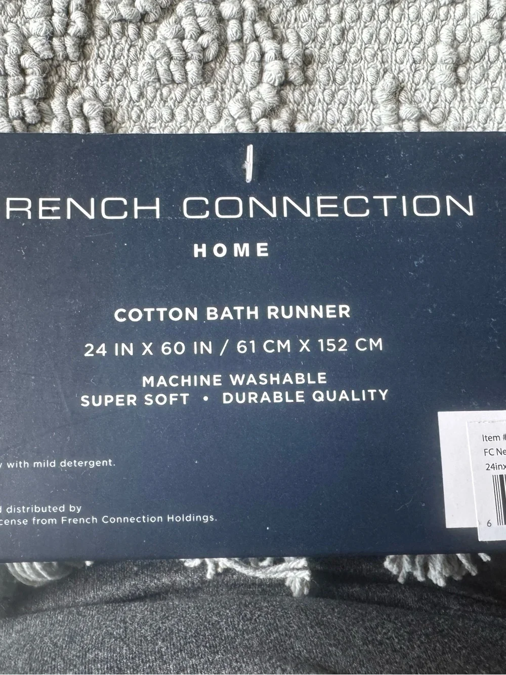 NEW French Connection Nellore Bathroom Rugs, Woven and Beaded 100% Cotton Mat